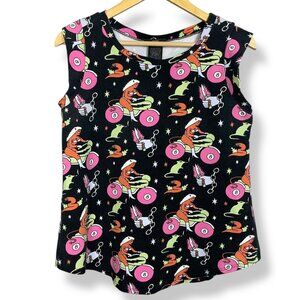 Nooworks Muscle Tee Mean Machine Print Size Large Motorcycle Rat Devil Lady